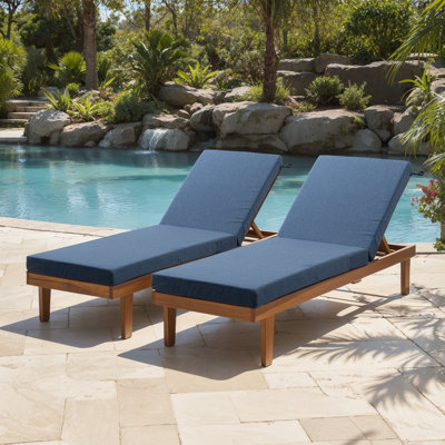 Allo 72X22x3.5 Inch Outdoor Chaise Lounge Cushion, Waterproof Patio & Pool Chair Cushion With Removable Cover For Garden, Beach