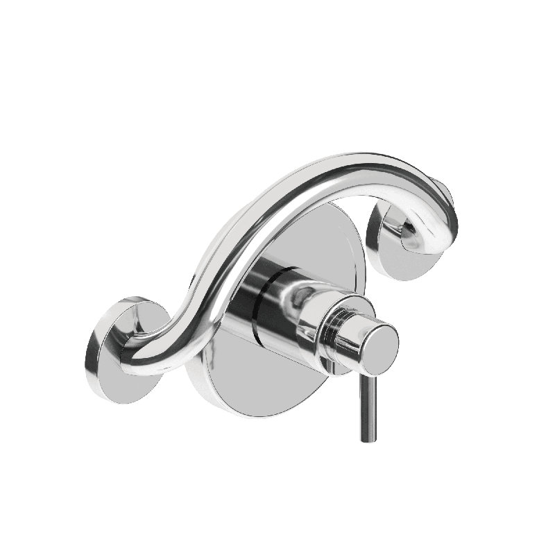 PLUS Corner Shelf, Grab Bar for Bath and Shower Safety (500 lb. Capacity), Chrome