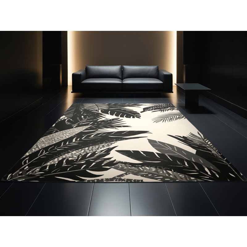 Tapis marocain doux et moelleux d'inspiration mondiale Olivet - reliure noire, 6 X 9