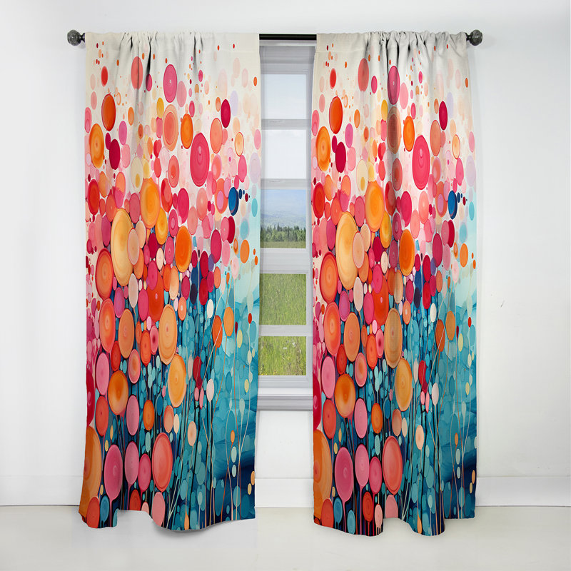 Corail Oasis II - Rideau abstrait à motifs abstraits - 1 panneau, L 52 po x L 63 po
