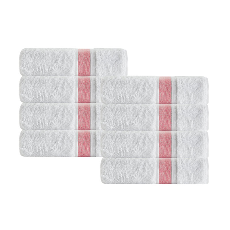 Ensemble de 8 serviettes en coton Amair, Saumon