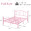 Structure de lit en métal, tête et pied de lit décoratifs en forme de cœur, support de lattes en métal robuste-1250909676-1250909679