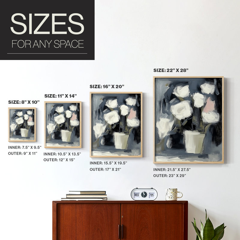 Impression encadrée FLORAL Series DCXCVII - Bois massif, H 11 po x l 9 po