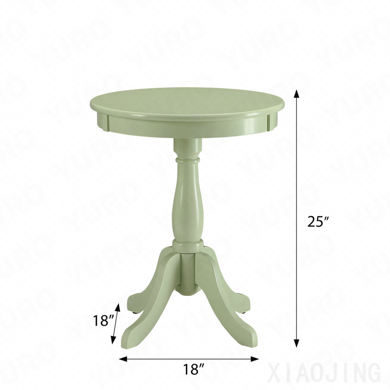 Table d'appoint vert clair avec piédestal tourné, Light Green