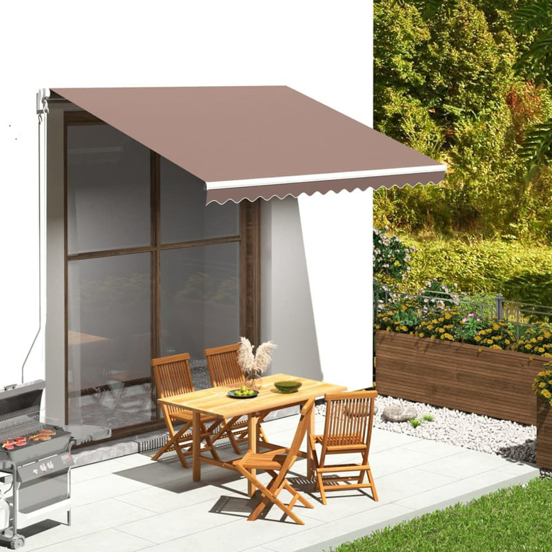 Awning Top Sunshade Canvas , Brown, 450cm W x 300cm D