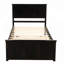 Lit plateforme avec rangement, 2 tiroirs avec roulettes, structure simple