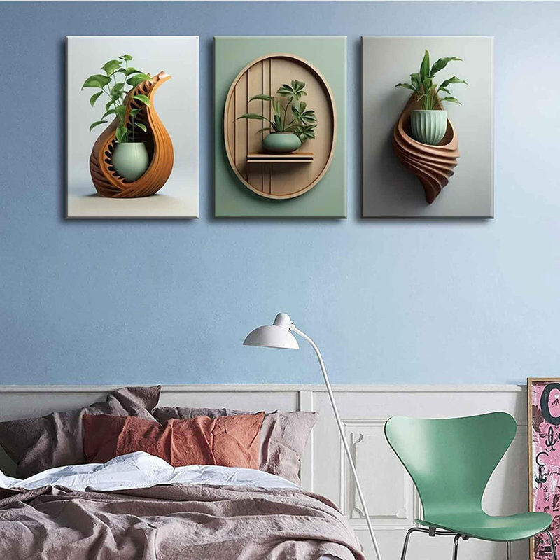 3 Piece Wrapped Canvas Print, 60 cm H x 40 cm W
