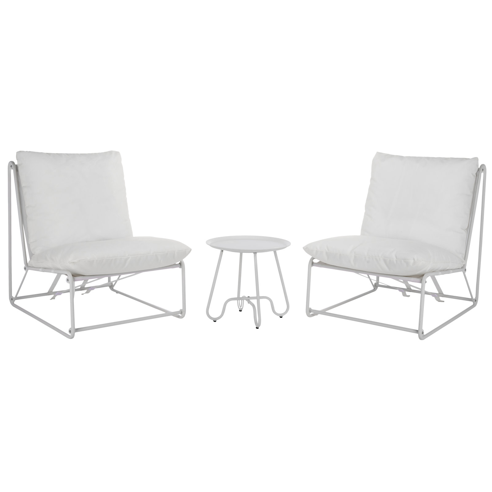 Basil 2-Person Patio Conversation Set with Steel Frame