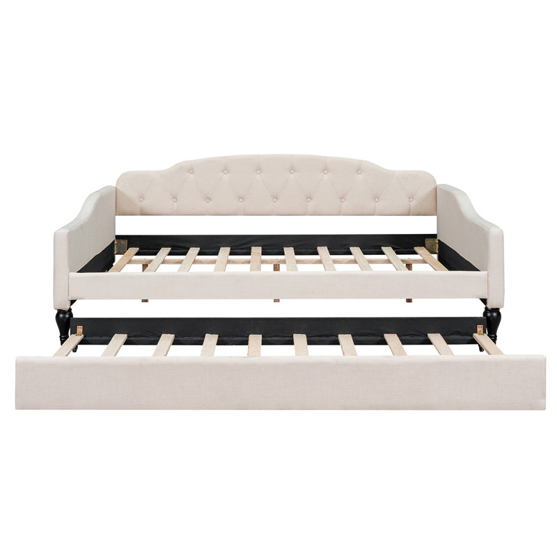 Modern Clari Upholstered Tufted Daybed With Trundle