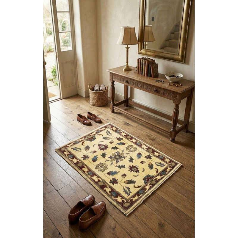 Cream Traditional 2X3 Peshawar Oriental Area Rug