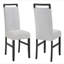 6 pièces ensemble de salle à manger de style contemporain blanc faux marbre table rectangulaire à dossier plein chaises rembourrées gris clair mobilier de salle à manger finition bois noir-1991269619