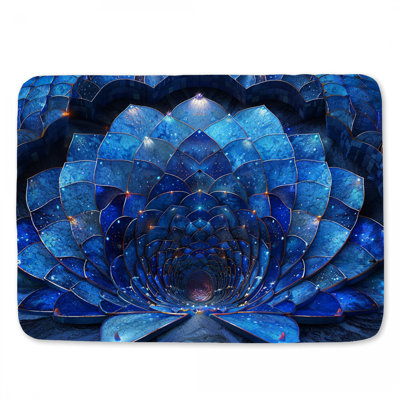 Tapis de bain bleu Lotus