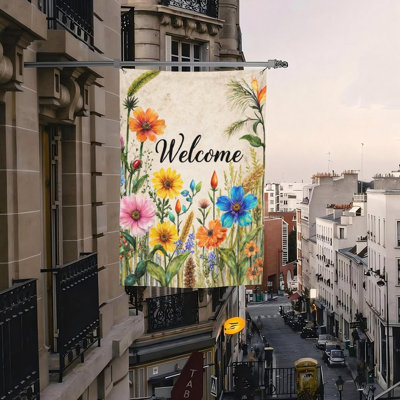 Wildflower Garden Flag, 35 x 24 inch, for Seasonal Decoration