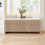 Lala 84" Double Bathroom Vanity with Grain White Engineered Stone Countertop without Mirror-2077209833