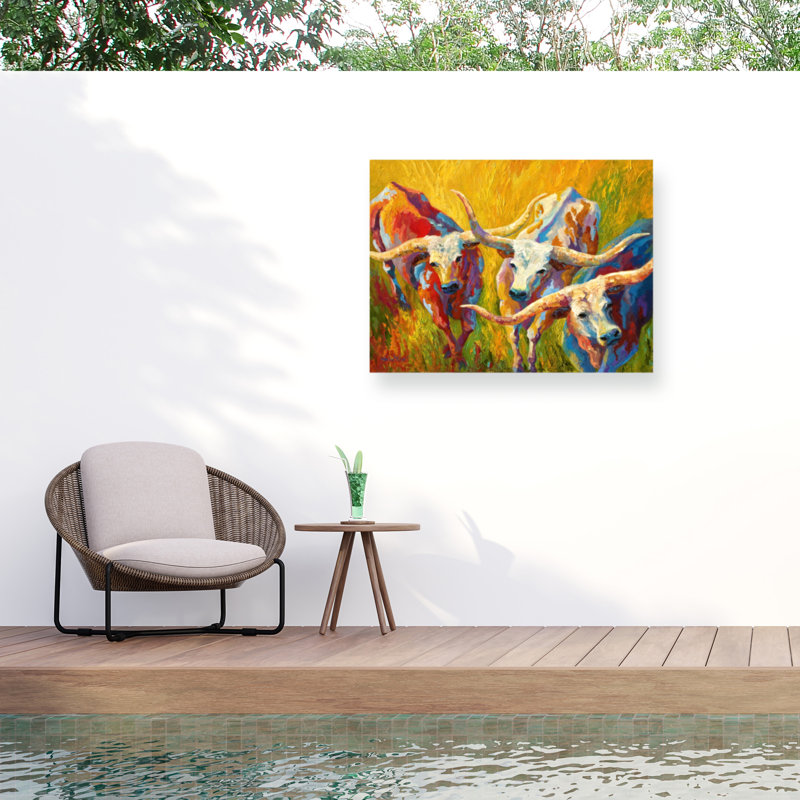 Décoration murale d'extérieur Westphal Dance of the Longhorns, L 32 po x H 24 po