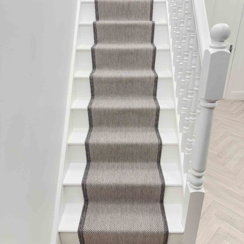 Stair Runner Geometric Flatweave Area Rug, Runner 60 x 600 cm