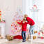 Arbre de Noël artificiel 6 pi avec 820 branches et base pliante en métal blanc et rose-1036524048-1036524052