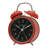 Analogue Metal Quartz Movement / Crystal Tabletop Clock with Alarm in Red