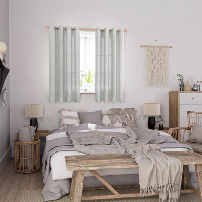 Curtains Length 2 Panels Set Curtains For Bedroom Light Filtering Look Like Linen Texture Burlap Drapes  Each Window Curtains