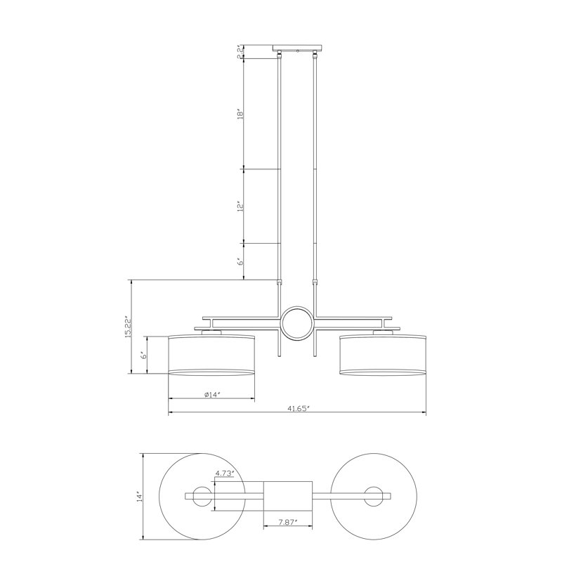 2 - Light Kitchen Island Pendant