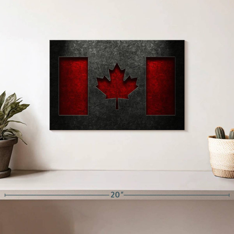 Texture de pierre du drapeau canadien Borges, H 8 po x l 12 po