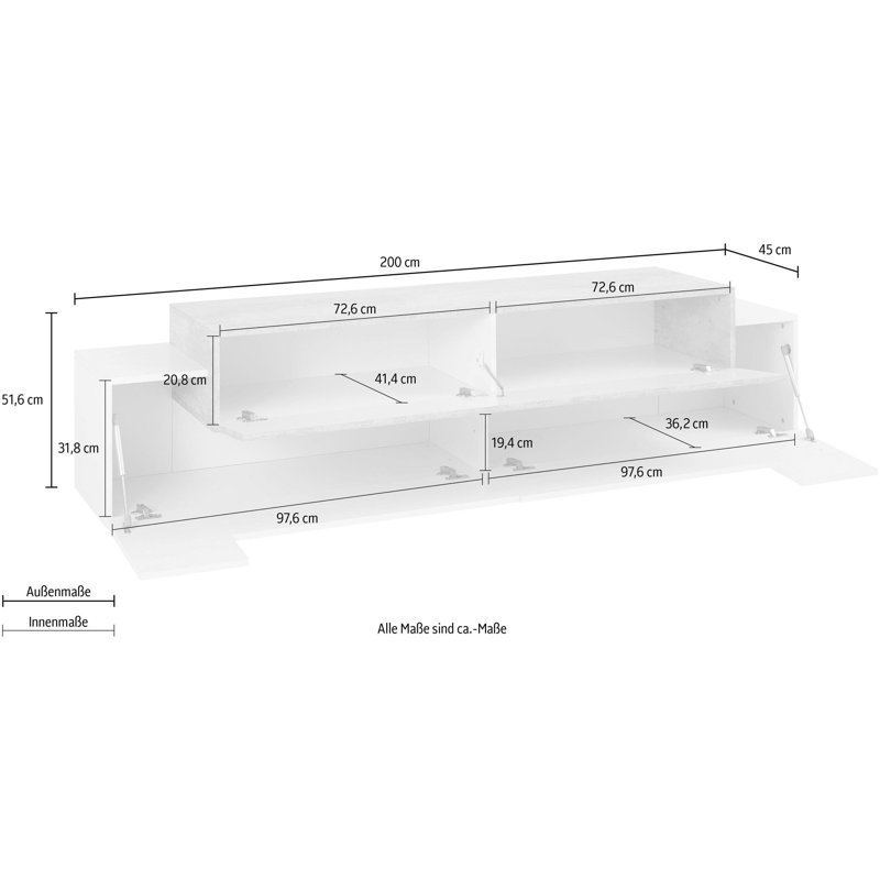 Nostrand TV Stand for TVs up to 78", White/Report Grey