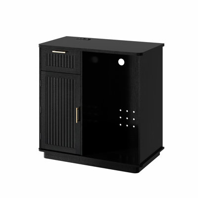  Abella Coffee Bar with Mini Fridge Space, Mini Fridge Cabinet Stand,Liquor Wine Cabinet for Dorm, Kitchen or Office