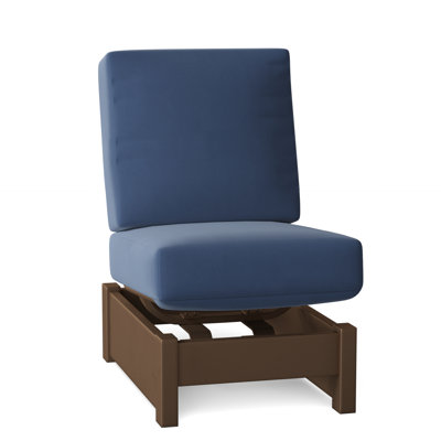 Chaise longue sans accoudoirs en plastique et aluminium avec coussins Sunbrella de 23,5 po Cherin