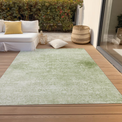 Tapis de sauge Xhevrie intérieur / extérieur lavable à la machine