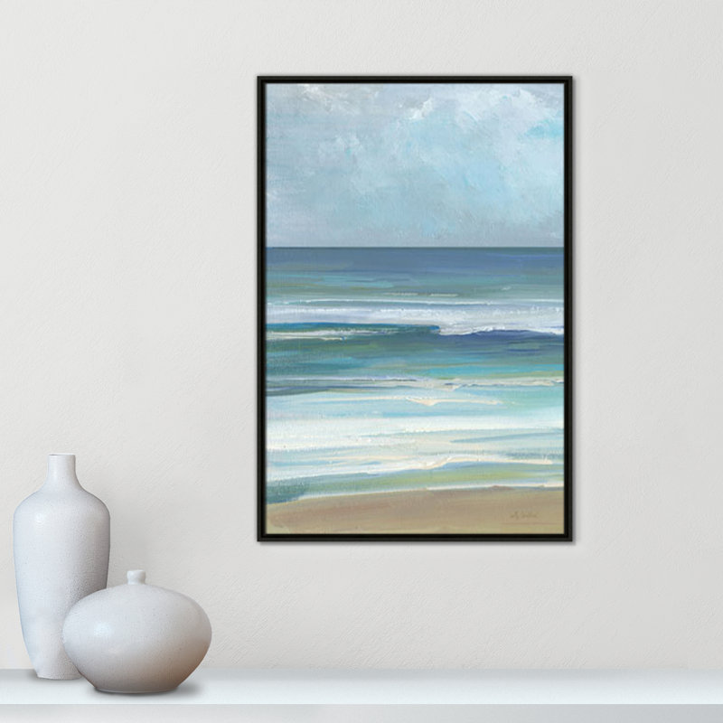 «Gentle Waves I Print» par Sally Swatland, L 25,5 po x H 37,5 po, Flottant espresso