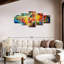 Ensemble de 5 pièces colorées avec collage sur toile-126713359