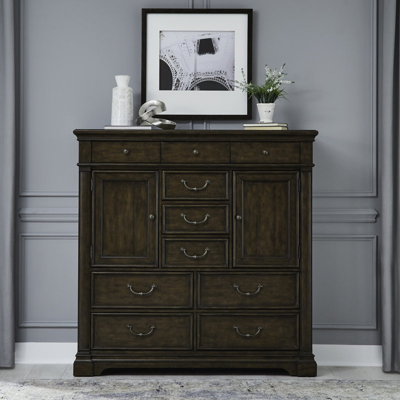 Tawona 2 Door 10 Drawer Chest w/ Felt Lined Top Drawers