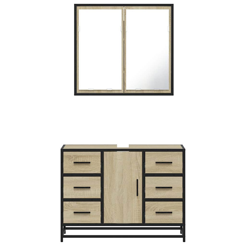 Alusine Bathroom Furniture Suite, Light Wood