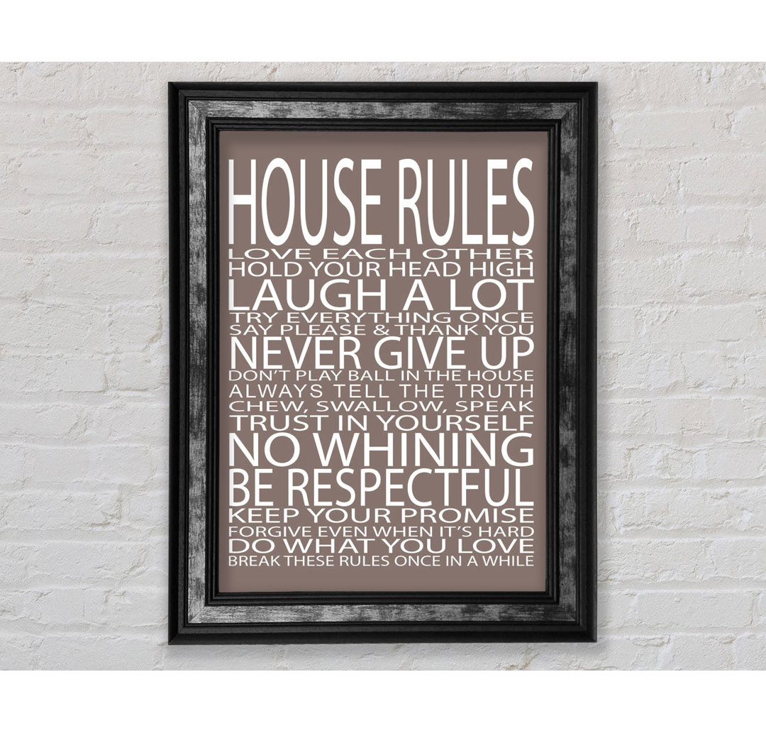 Moshannon Family Quote House Rules Love Each Other Lilac Framed Print Wall Art