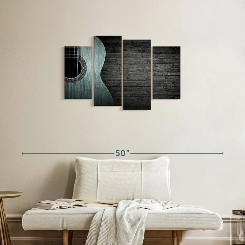 Abarca Vignette, guitare bleue, H 22 po x l 36 po