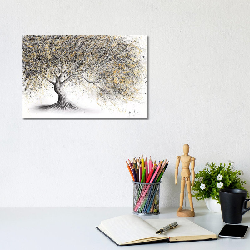 Golden Onyx Tree by Ashvin Harrison - Print on Canvas, 20.32 cm H x 30.48 cm W, Wrapped Canvas