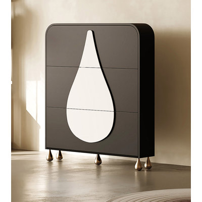 Teardrop Design 3-Tier Flip Shoe Cabinet