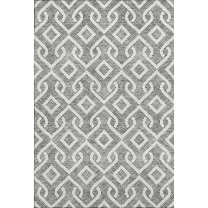Premium Machine Washable Cerrito Gray Rug, Rectangle 10' x 14'