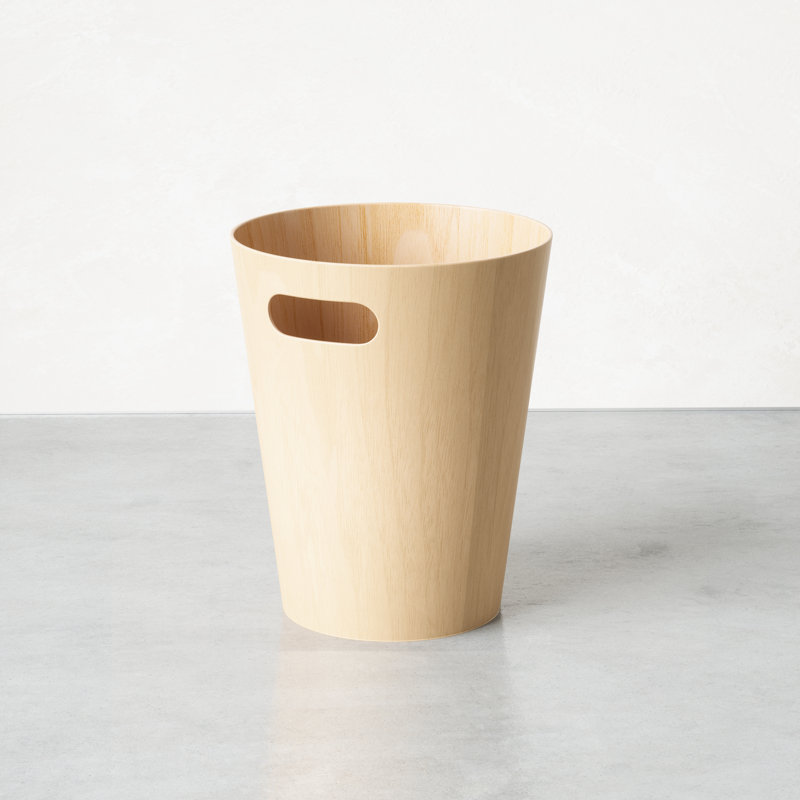 Natural Wood 2 Gallon Open Top Waste Basket