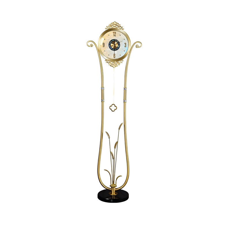Luxury Vintage Gold Floor Standing Clock Decor