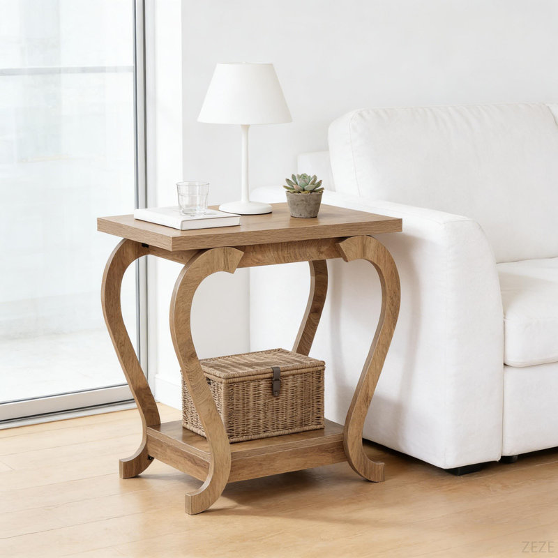 Modern Accent Side Table,2-Tier Coffee Table,End Table
