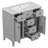 36" Bathroom Vanity With Ceramic Basin, Two Cabinets And Five Drawers, Solid Wood Frame-579994862