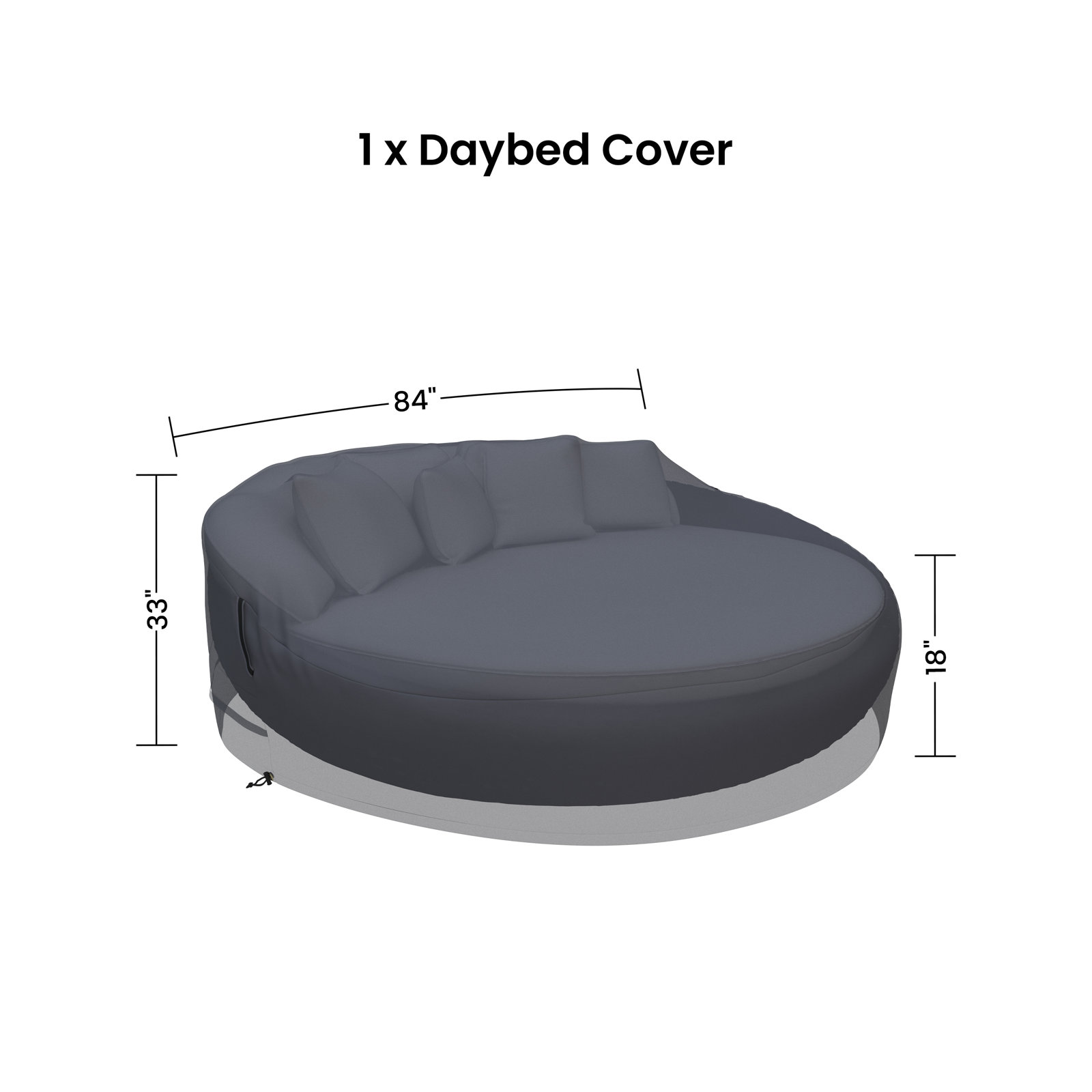 83" Wicker Round Patio Daybed Cover