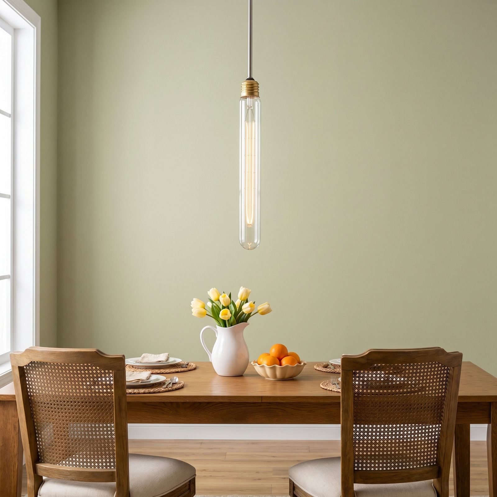 Adreille Single Light Glass Pendant, Polished Nickel