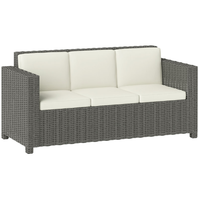 185cm Wide Straight Metal Patio Sofa with Cushions