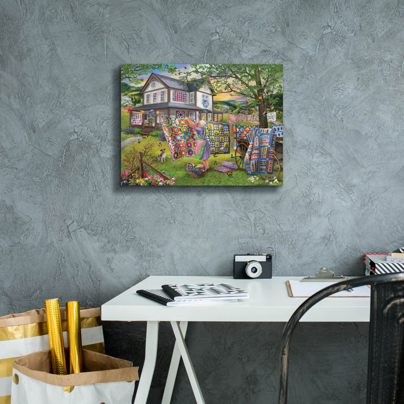 " Farmhouse Quilts " by Bigelow Illustrations, 12" H x 16" W x 0.75" D