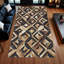 Tapis moderne en cuir de vache à motif géométrique, tapis de salon-126675014