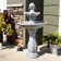 Arcade White Polyresin 2-Tier Solar Fountain with Battery