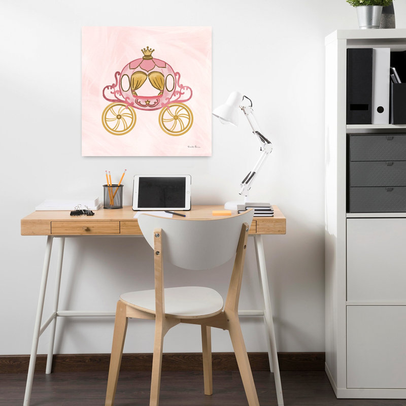 Jolie princesse, transport, fantaisie, art contemporain abstrait, H 18 po x l 18 po