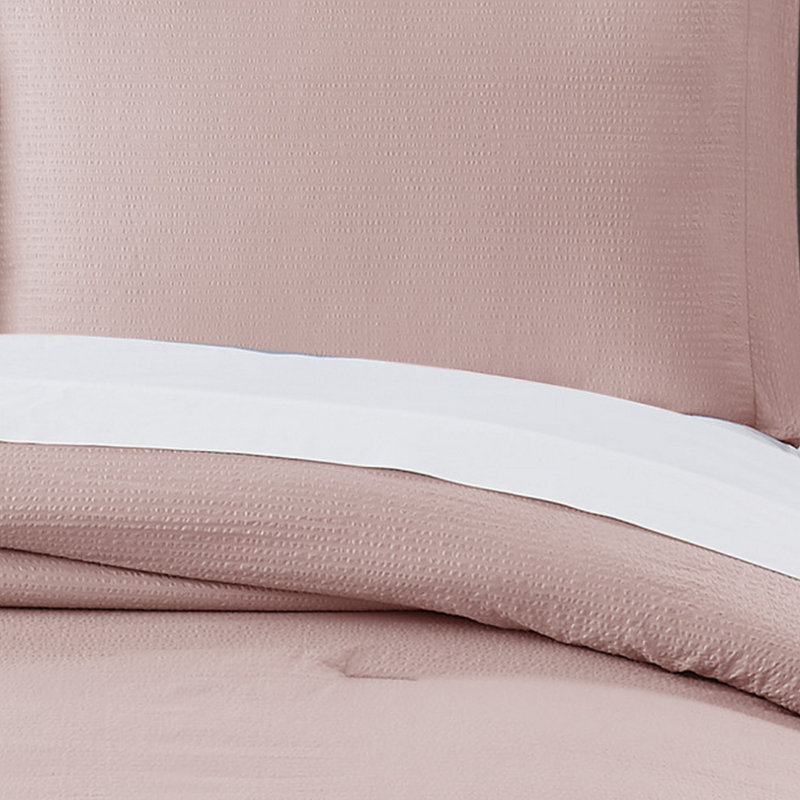 Ensemble d'édredon en microfibre antimicrobien Trely Calm, Édredon simple + 4 pièces supplémentaires, Rougir